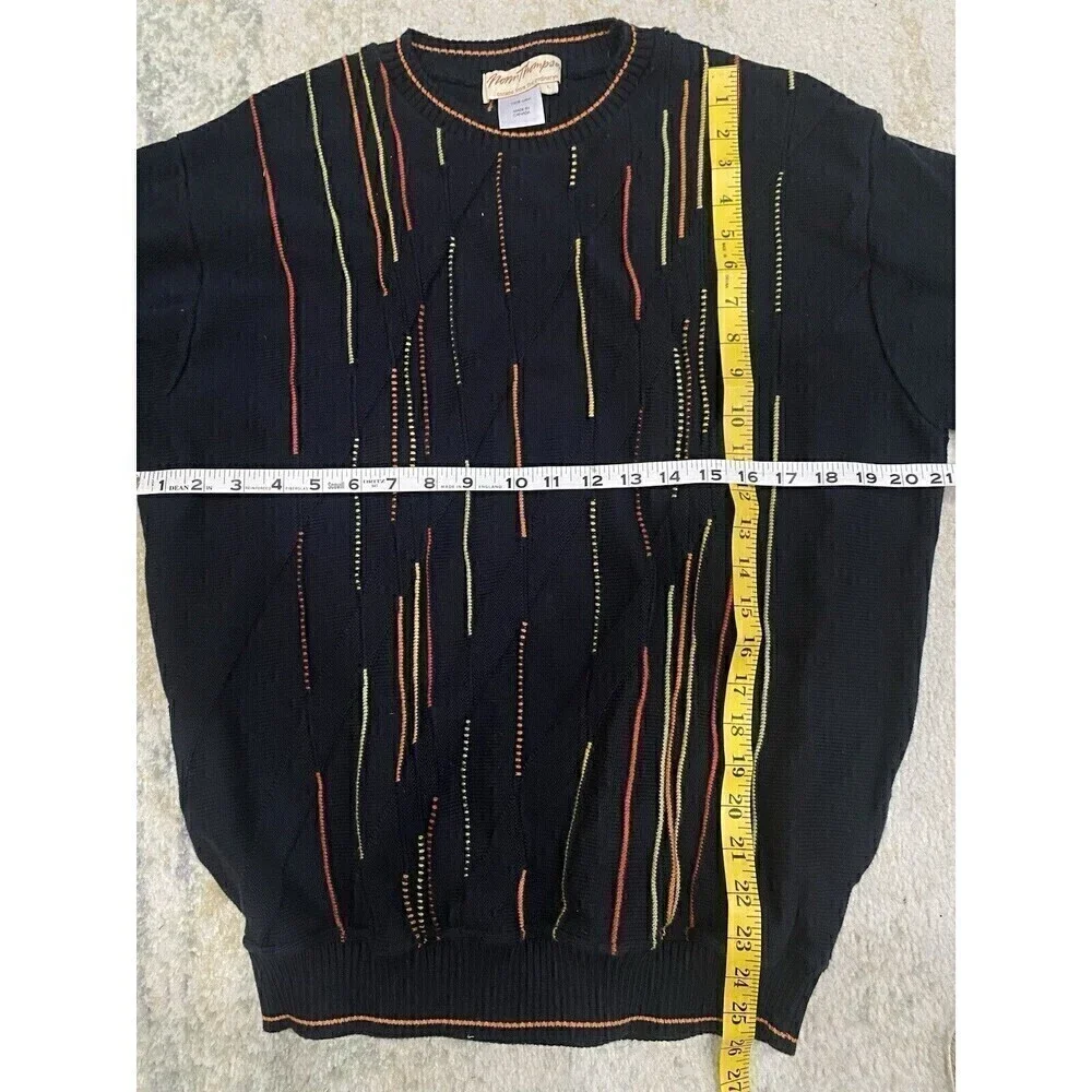 Norm Thompson Sweater Men L 3D Chunky Knit Textured Cosby